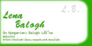 lena balogh business card